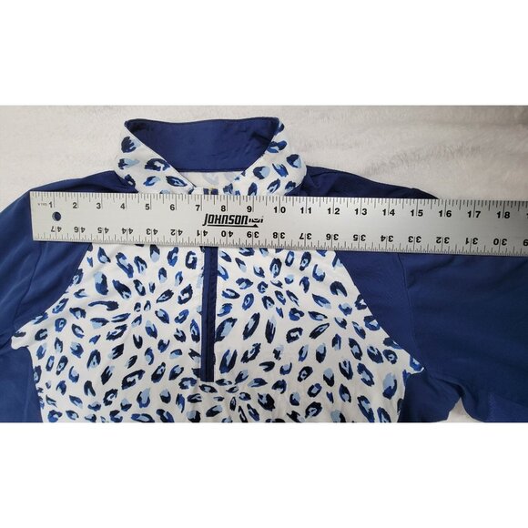 SanSoleil Womens UV 50 Solcool Print 1/4 Zip Mock Top Medium Pullover Stretch - Picture 6 of 8